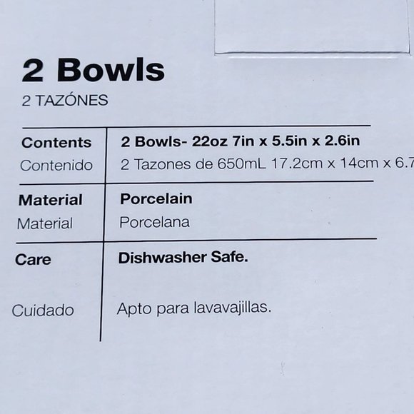 Set of Two Words Soup Porcelain Bowls With‎ Handles 22 oz - Picture 6 of 8